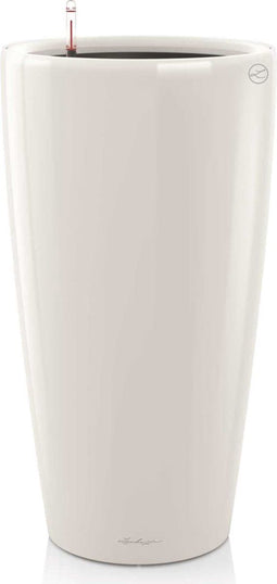 LECHUZA RONDO PREMIUM 40 - Plantenbak - met uitneembare binnenbak - met bewateringssysteem - ALL-IN-ONE set met LECHUZA-PON - wit hoogglans