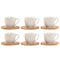 Set van 6 kopjes met schotel Home ESPRIT Wit Bamboe Porselein 90 ml
