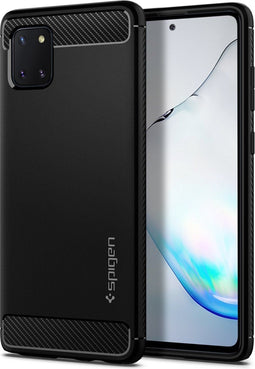 Spigen Galaxy Note 10 Lite - Rugged Armor Backcover - Mil-grade met Air Cushion Technology - Matt Black