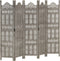 vidaXL - Kamerscherm - 5 - panelen - handgesneden - 200x165 - cm - mangohout - grijs