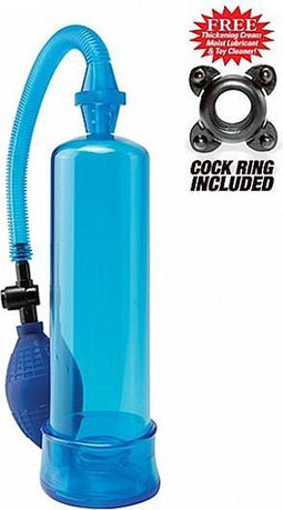 Pipedream Wanachi - Pump Worx - Beginners Power Pump Blue - Penispomp - Blauw - Ø 6 cm