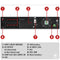 Atlantis A03-OP1302-RC - UPS online ononderbroken stroomvoorziening - dubbele conversie zuivere sinusgolf 1300VA 900W LCD-display USB RS-232 8 IEC-uitgangen SNMP-slot 2x12V-9AH