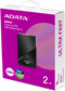 Adata SE920 - Externe SSD - 2TB - USB 4 (Gen 3x2, 40Gbps) - Actieve koeling - Zwart