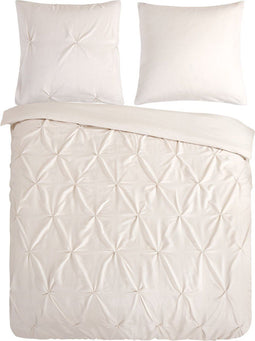 Pure Dekbedovertrek "luxe stiksel plooien" - Zand - (140x200/220 cm) - Microfiber