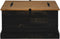vidaXL - Opbergkist - HALDEN - zwart - 91x91x47 - cm - massief - grenenhout