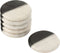 J-Line Marmer onderzetter - steen - zwart & wit - 6 stuks - woonaccessoires
