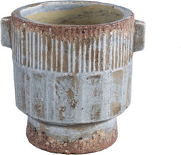 PTMD Zila Bloempot - 21 x 17 x 20 cm - Terracotta - Blauw