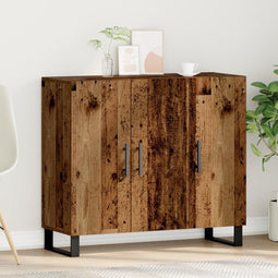 vidaXL - Dressoir - met - 3 - Deuren - Oud - Hout - 90x34x80 - cm - Engineered - Hout