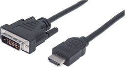 Manhattan 372503 - HDMI-DVI Adapterkabel - 1,8 m - Zwart