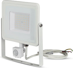 VT-50-S 50W SMD PIR SENSOR FLOODLIGHT WITH SAMSUNG CHIP COLORCODE:6400K WHITE BODY WHITE GLASS