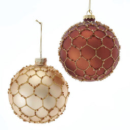 Kurt s adler - 4 inch Glass Honeycomb Wrapped Ball Orn 10,668x10,...