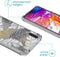 iMoshion Hoesje Geschikt voor Samsung Galaxy A70 Hoesje Met Koord - iMoshion Design Hoesje met Koord - Goud / Zwart / Transparant / Glamour Botanic