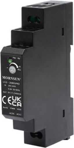 Mornsun Industriële voeding op DIN-rail - enkele uitgang - 15 W - 24 V - 0.63 A