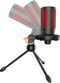 Savio wired gaming microphone with backlight tripod USB SONAR PRO Zwart, Rood Microfoon voor spelcomputers