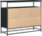 vidaXL - Dressoir - Zwart - Eiken - 100x35x80 - cm - Samengesteld - Hout - en - Staal