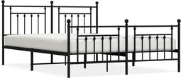 vidaXL - Bedframe - met - hoofd- - en - voeteneinde - metaal - zwart - 160x200 - cm