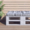 vidaXL - Palletkussen - 50x50x12 - cm - stof - ruitpatroon - grijs