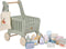 Little Dutch - Houten Winkelwagen - Ruime opbergplek - Groen