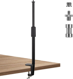 Tafelblad Light Stand Clip - 35-63cm Verstelbare Metalen Tafelmontage Verlichting Monopod met 1/4 Sc