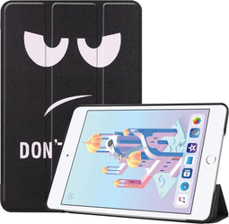 imoshion Tablet Hoes Geschikt voor iPad Mini 5 (2019) / iPad Mini 4 (2015) (2015) - imoshion Design Trifold Bookcase - Zwart / Meerkleurig /Don't touch