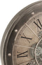 J-Line klok Radars Romeinse Cijfers - metaal/glas - grijs - Ø 80 cm