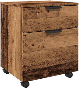 vidaXL - Dossierkast - verrijdbaar - 45x38x54cm - bewerkt - hout - oud - houtkleurig