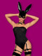 Obsessive Bunny kostuum- Erotische Rollenspel Kleding - Maat S/M - Zwart