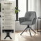 tectake® Draaifauteuil Lenia - Draaibare Eetkamerstoel - Fluweellook Antraciet/Zwart (2 stuks)