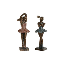 Decoratieve figuren Home ESPRIT Blauw Roze Gouden Romantiek Balletdanseres 13 x 12 x 30,5 cm (2 S...