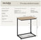tectake® C-Vormige Bijzettafel - Hout en Metaal - Industriële Stijl 55,5x35x67 cm Zwart Metalen Frame Licht Sonoma Eiken