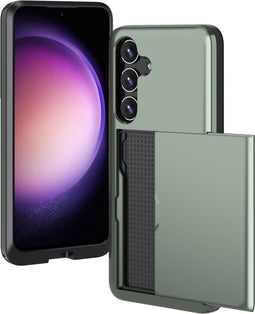 iMoshion Hoesje Geschikt voor Samsung Galaxy S24 Hoesje - Ruimte voor 2 pasjes - iMoshion Backcover met pasjeshouder - Donkergroen