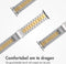 imoshion Stalen bandje - Geschikt voor Apple Watch 1, 2, 3, 4, 5, 6, 7, 8, 9, 10 (42 mm), SE - 38/40/41 mm - Zilver - One Size