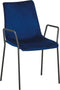 Set van 2 eetkamerstoelen JEFFERSON Fluweel Donkerblauw