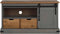 vidaXL - Tv-meubel - HALDEN - met - schuifdeur - grijs - 110x40x60 - cm - massief - hout