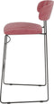 Mundo Stapelbare barkruk roze, velvet gestoffeerd, brandvertragend - SET VAN 2