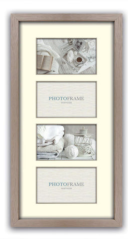ZEP - Houten Multi fotolijst met passepartout Regent 2 Taupe formaat 4x10x15 (26x53) - V34102