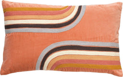 Dutch Decor RENLY - Sierkussen velvet - 40x60 cm - Muted Clay - roze - retro dessin - Inclusief binnenkussen