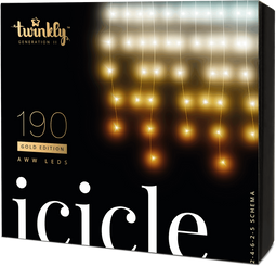 Twinkly - Icicle Lights - 190 AWW LEDs - Goud & Zilver