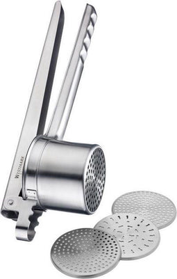 Westmark Quadro - Spätzle- en pureepers - 4 verwisselbare schijven RVS zilver