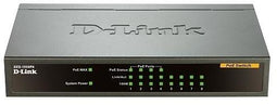 D-Link DES-1008PA - Unmanaged Switch - 8x 100Mbps Ethernet - 4x PoE (802.3af) - PoE-budget 52W - 1.000x MAC-adressen - 1,6Gbps bandbreedte