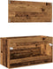 vidaXL - 2-delige - Badkamermeubelset - bewerkt - hout - oud - houtkleurig
