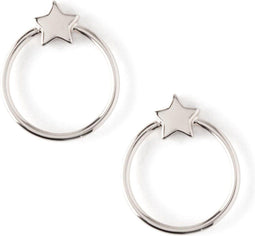Orelia - Oorringen - Sterretje 0,5cm met ring 1,5cm - Zilverkleurig