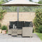 vidaXL - Tuinbank - met - tafel - en - kussens - L-vormig - poly - rattan - lichtgrijs