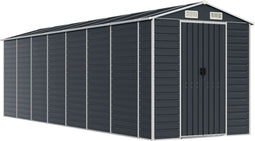 vidaXL - Tuinschuur - 191x640x198 - cm - gegalvaniseerd - staal - antracietkleurig