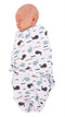 Bo Jungle - Inbakerdoek - Inbakerslaapzak - Swaddle - 0-4 maanden - Wrap Ocean Whales / Walvisjes Small - Blauw