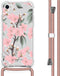 iMoshion Hoesje Geschikt voor iPhone SE (2022) / SE (2020) / 8 / 7 Hoesje Met Koord - iMoshion Design Hoesje met Koord - Groen / Transparant / Roze / Cherry Blossom