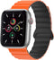 imoshion Siliconen magnetisch bandje - Geschikt voor Apple Watch 1, 2, 3, 4, 5, 6, 7, 8, 9, 10 (42 mm), SE - 38/40/41 mm - Oranje & Zwart - One Size