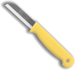 W-Selected Aardappelmesje met Gat - RVS - 6 cm - Geel Heft - Vaatwasserbestendig
