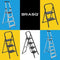 BRASQ Huishoudtrap 3-treden - Inklapbare metaal trap - Antislip - Zwart