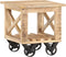vidaXL - Bijzettafel - op - wieltjes - 40x40x42 - cm - ruw - mangohout